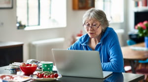 Older woman using a laptop